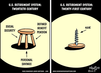 Image result for Cartoons about the pension crisis
